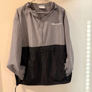 Champion Men’s Large Grey & Black Rain Coat / Windbreaker